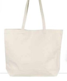 Canvas 12oz Tote Bag w/ Velcro Closure - 19" W x 15" H x 5" D